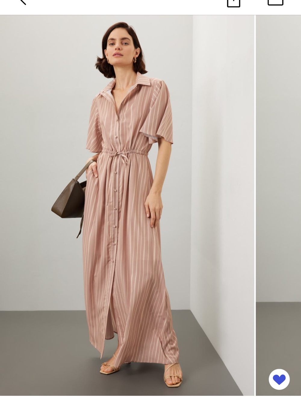 Hutch Striped Shirt Maxi Dress in Dusty Blush